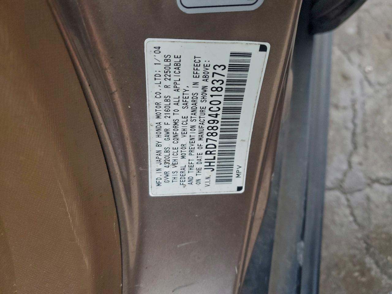 2004 HONDA CR-V EX photo 27