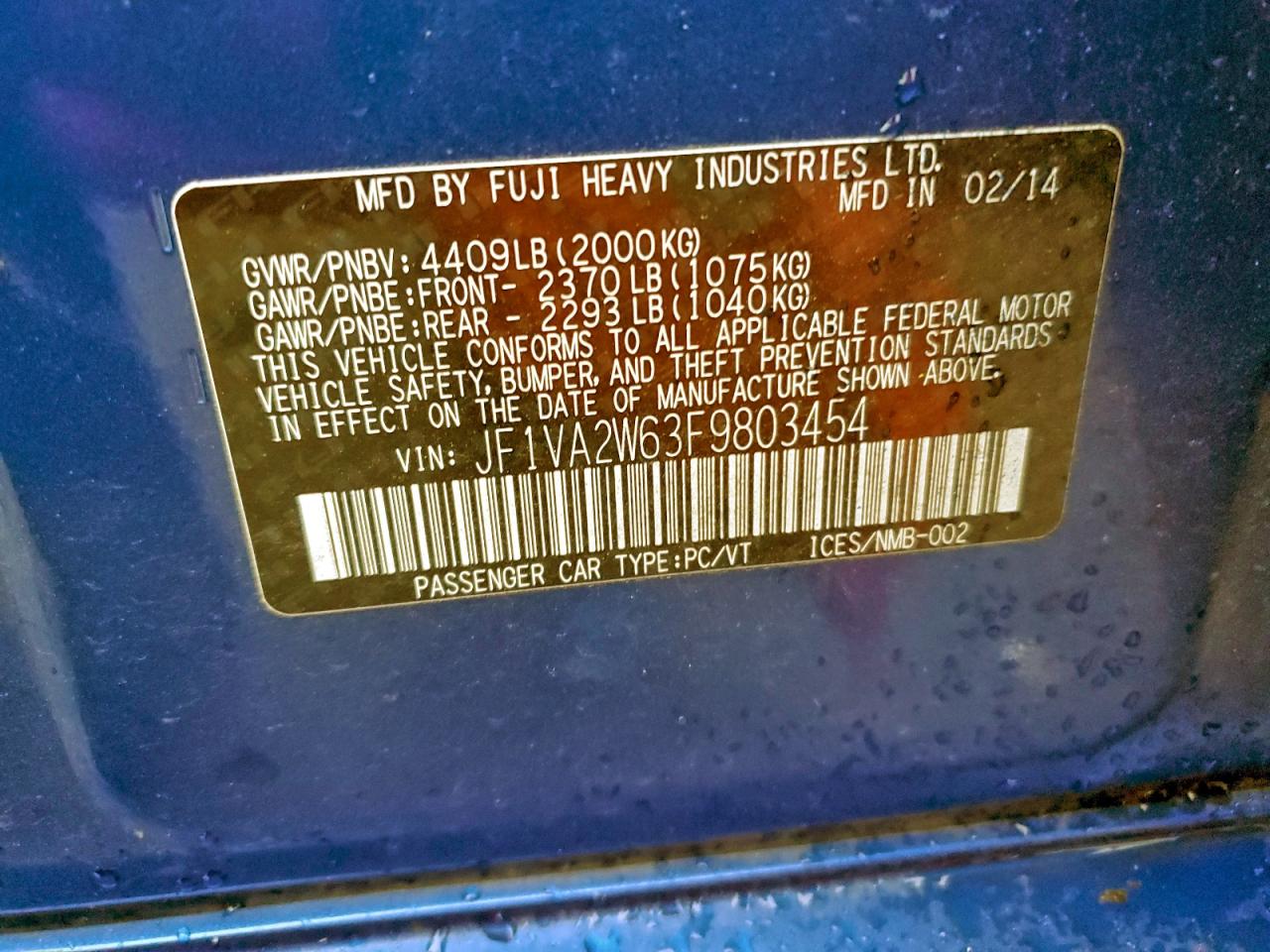 2015 SUBARU WRX STI LAUNCH EDITION photo 13