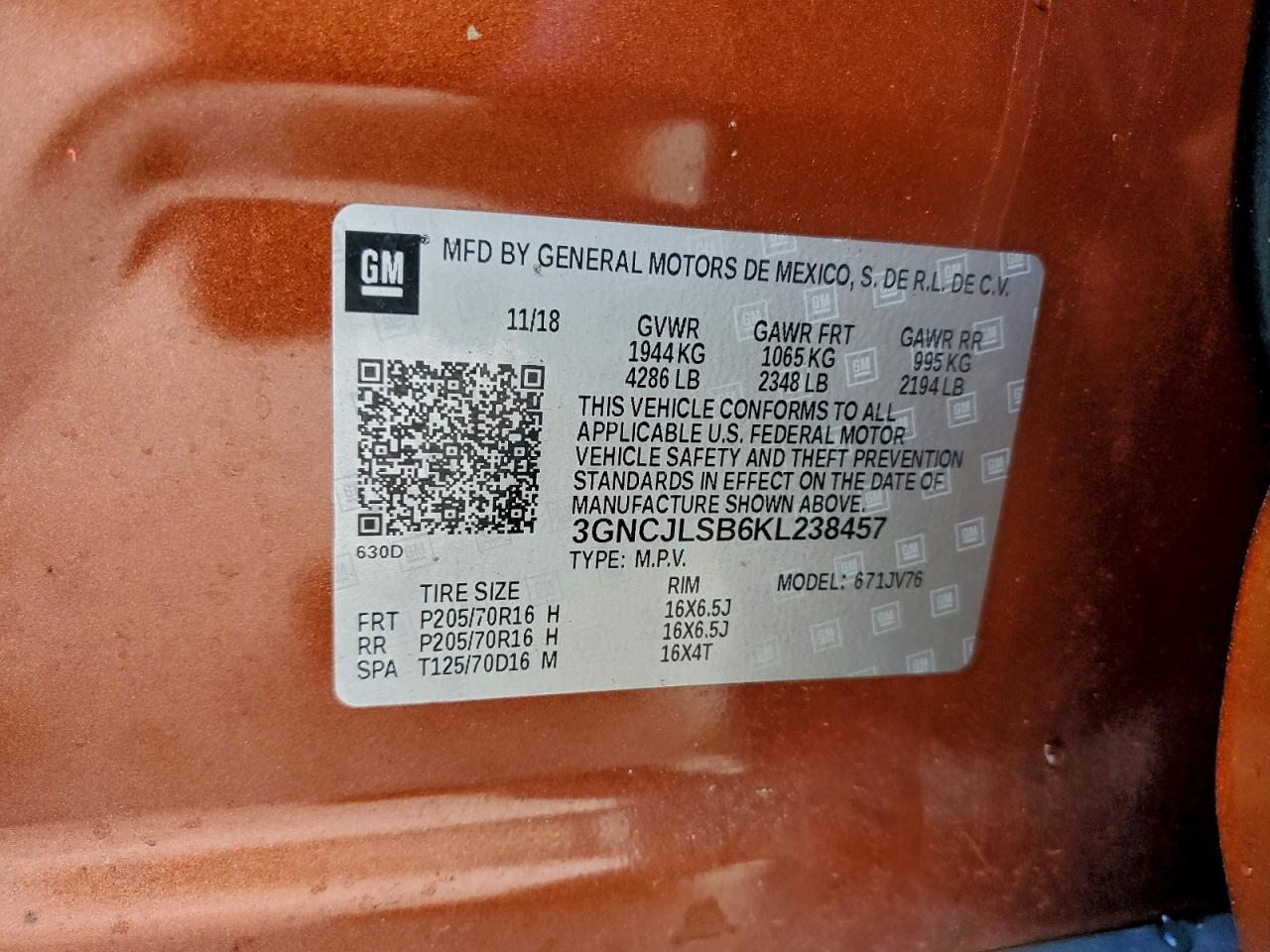 2019 CHEVROLET TRAX 1LT photo 37