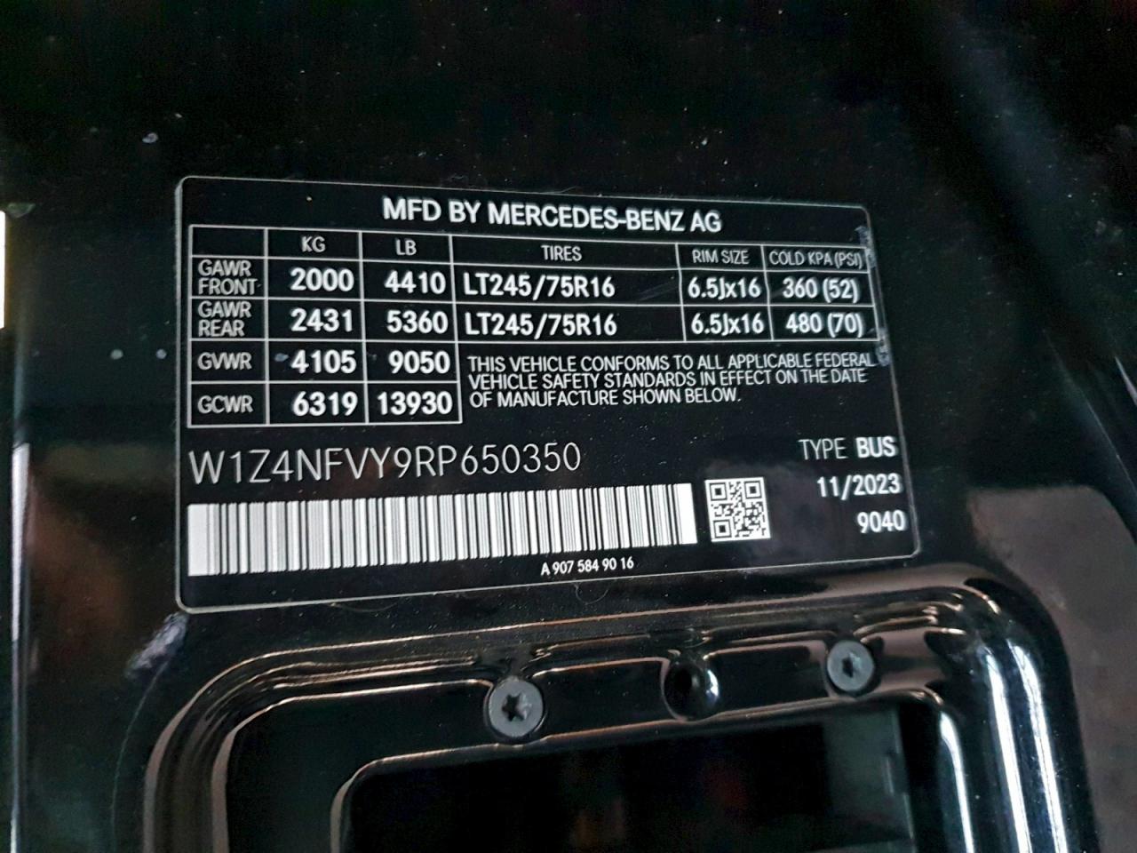 2024 MERCEDES-BENZ SPRINTER 2500 photo 12