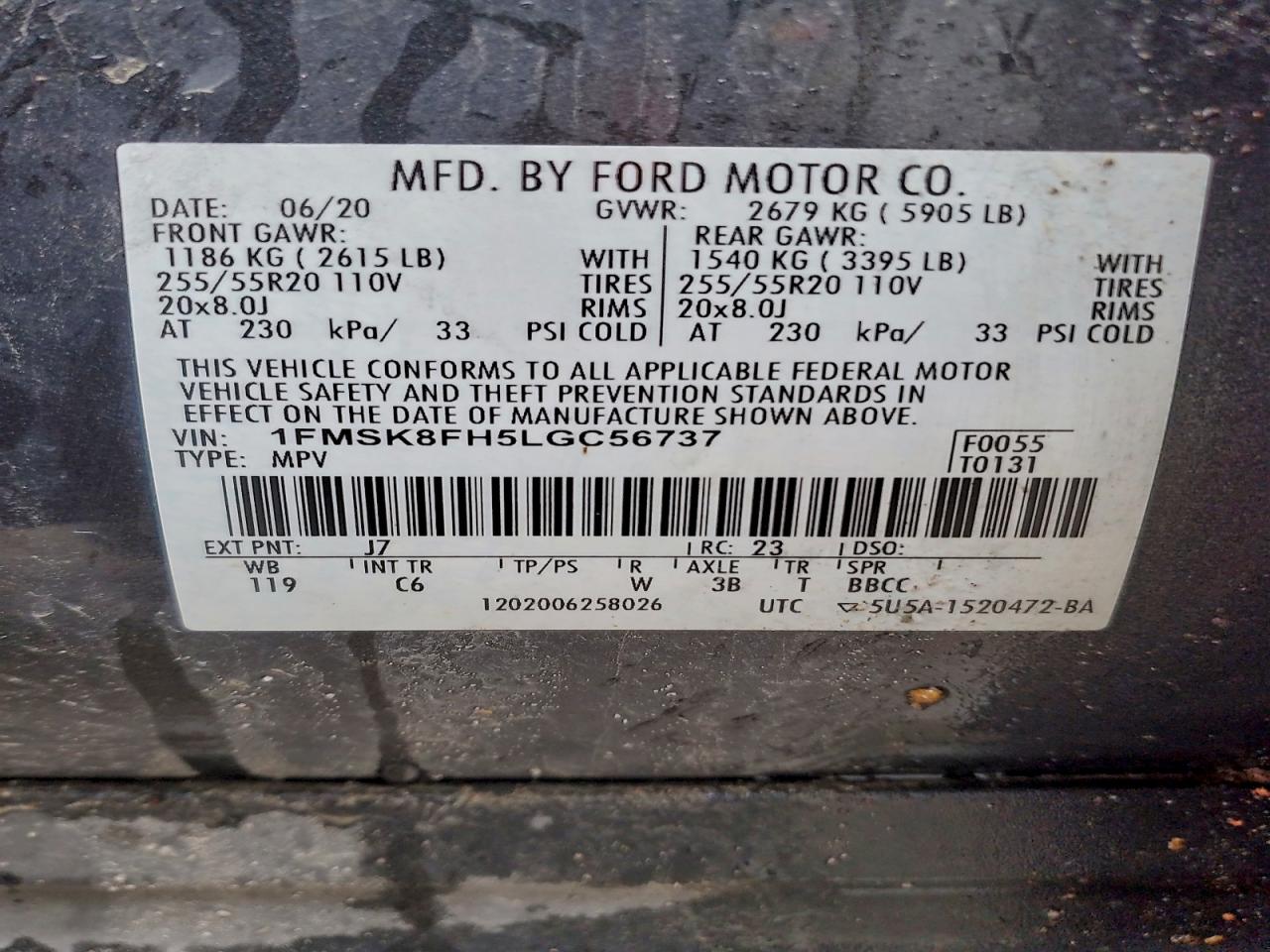 2020 FORD EXPLORER LIMITED photo 12