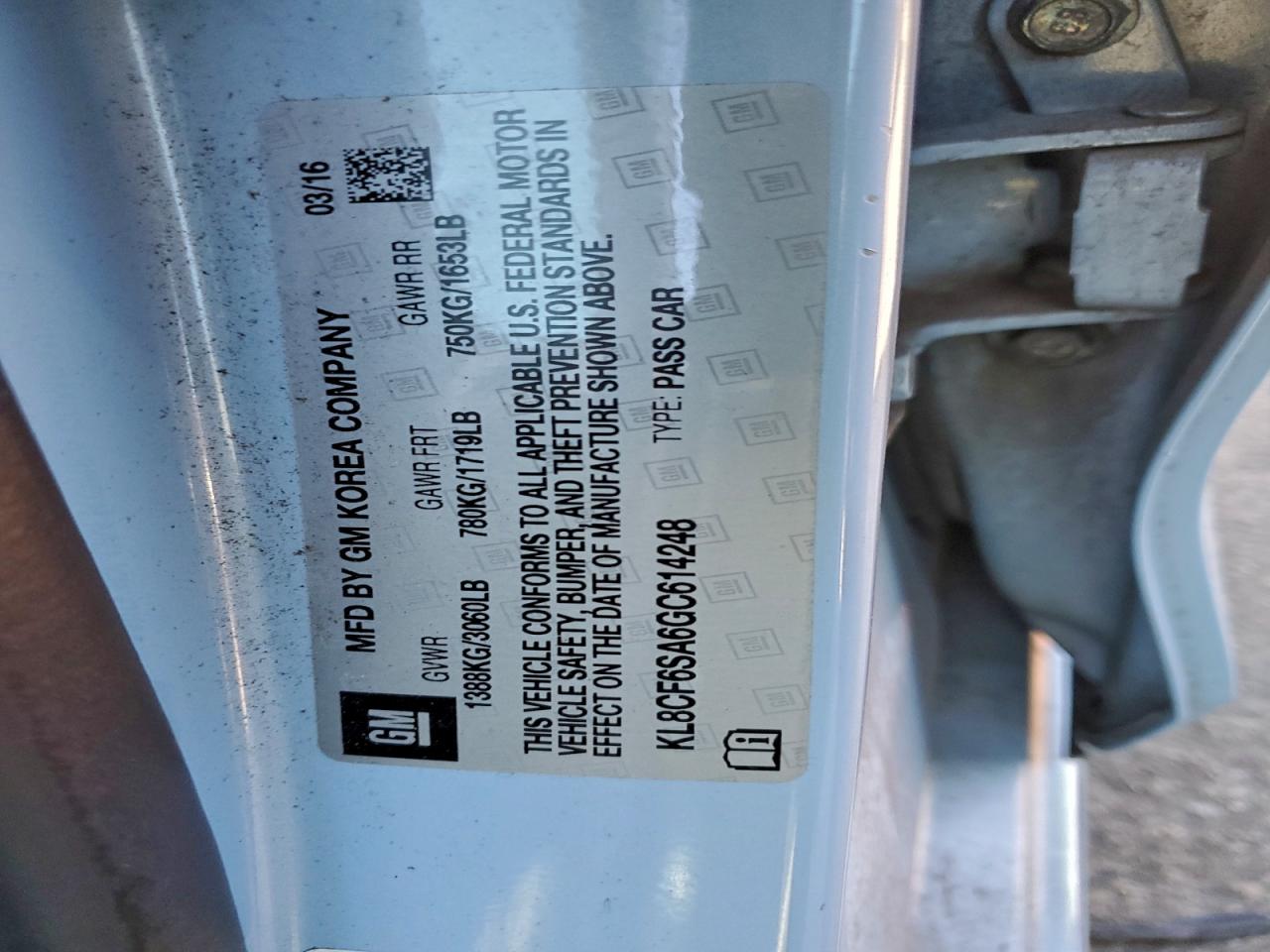 2016 CHEVROLET SPARK 2LT photo 34