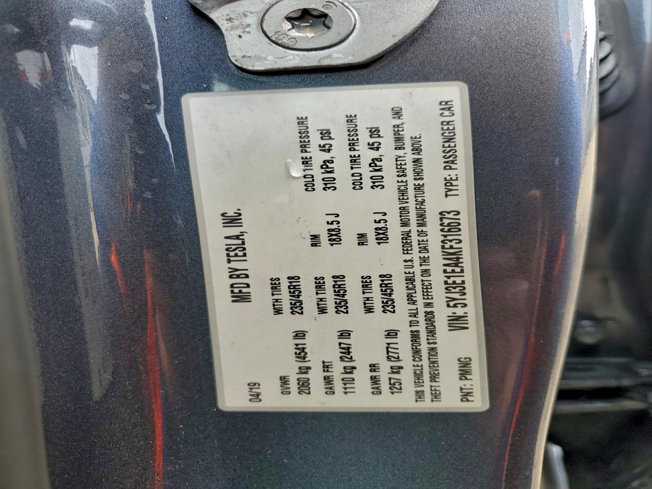 2019 TESLA MODEL 3 photo 23