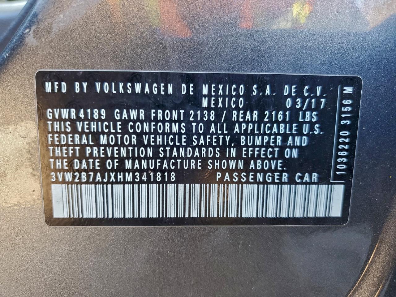 2017 VOLKSWAGEN JETTA S photo 23