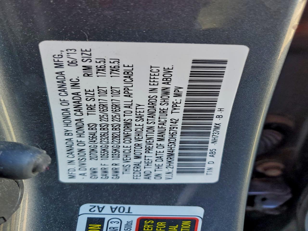 2013 HONDA CR-V EX photo 14