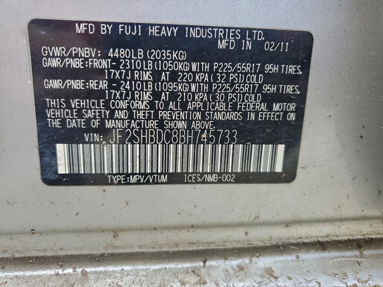 2011 SUBARU FORESTER 2.5X PREMIUM photo 25