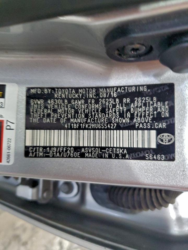 2017 TOYOTA CAMRY photo 12