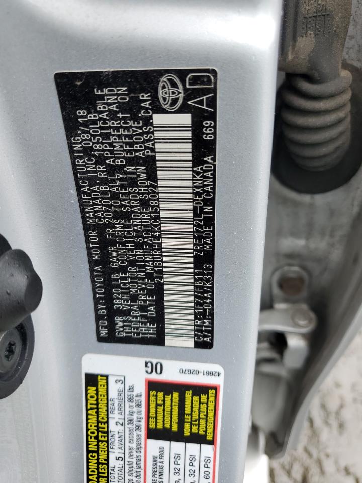 2019 TOYOTA COROLLA L photo 23