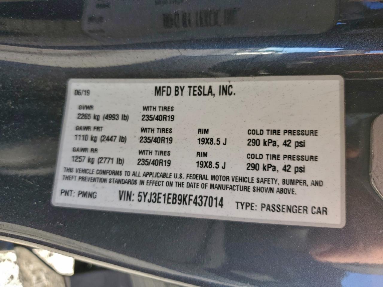 2019 TESLA MODEL 3 photo 23