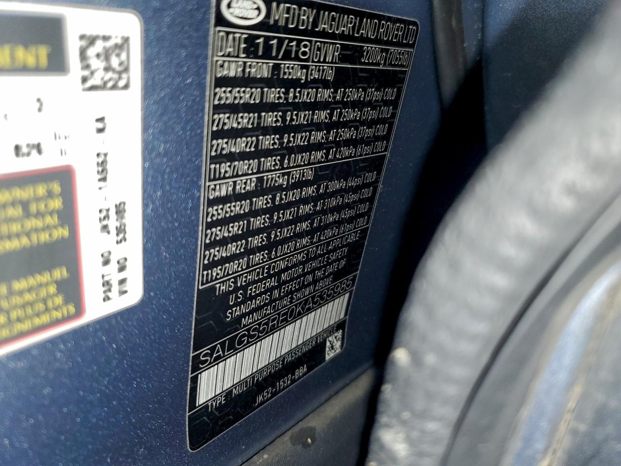 2019 LAND ROVER RANGE ROVER SUPERCHARGED photo 13