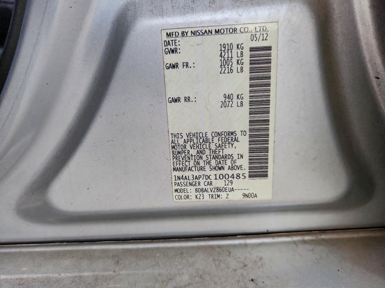 2013 NISSAN ALTIMA 2.5 photo 12