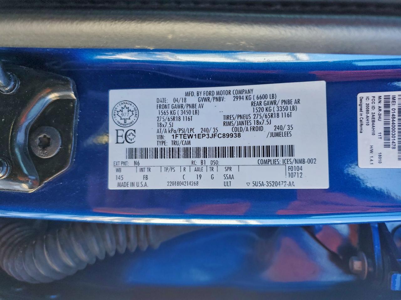 2018 FORD F150 SUPERCREW photo 34