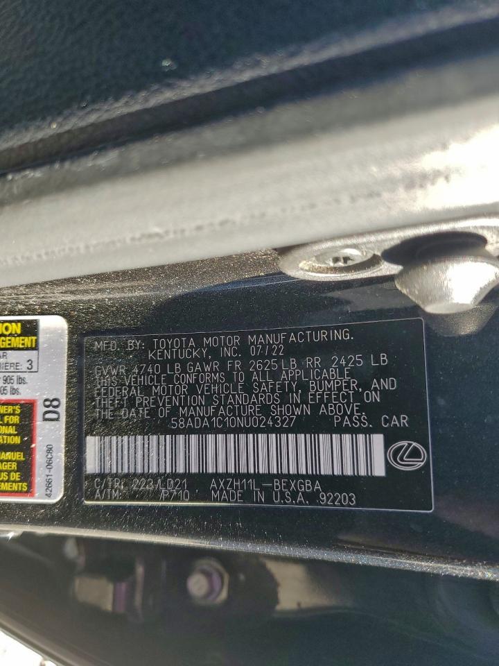 2022 LEXUS ES 300H BASE photo 12