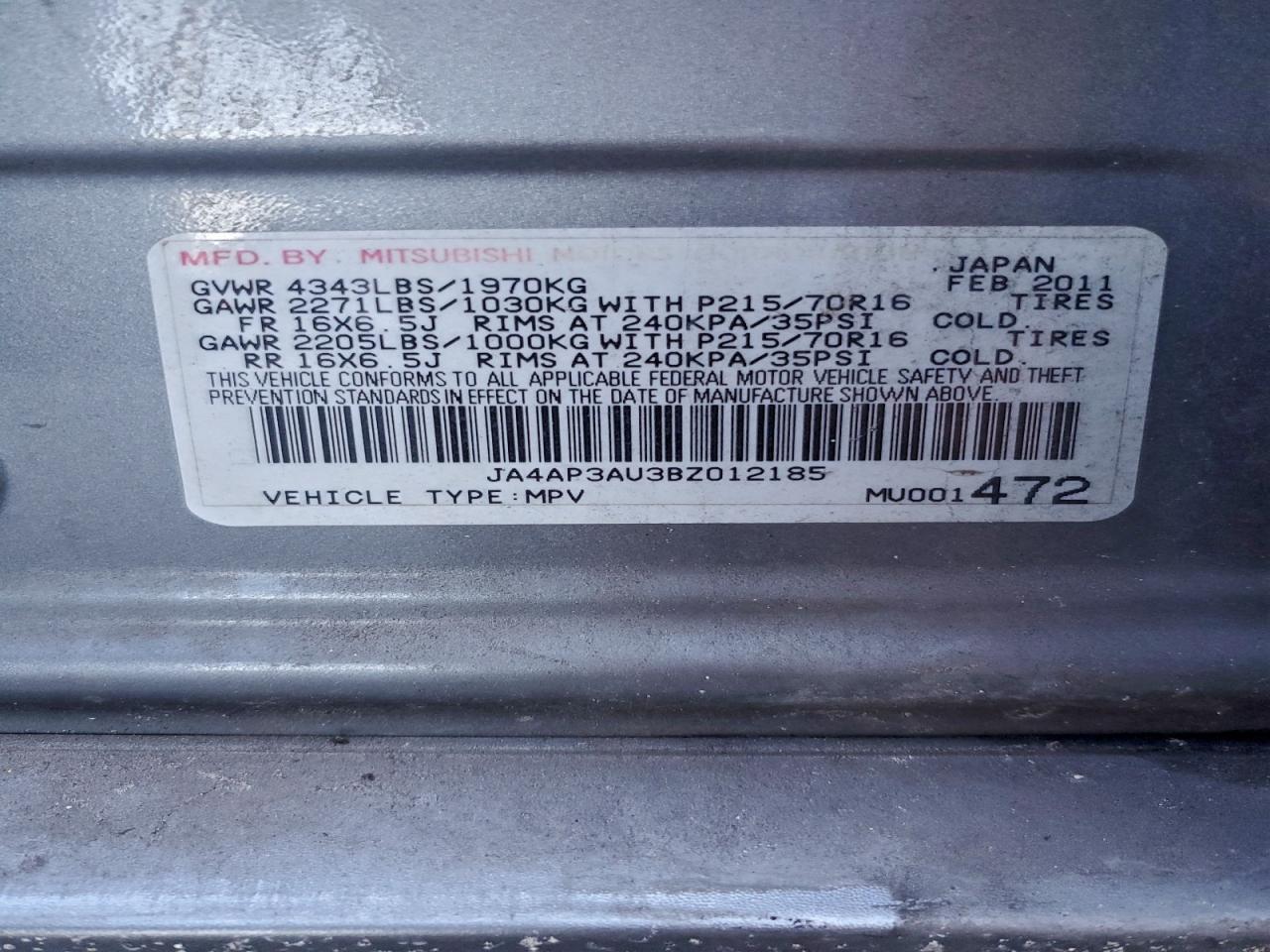 2011 MITSUBISHI OUTLANDER SPORT ES photo 40