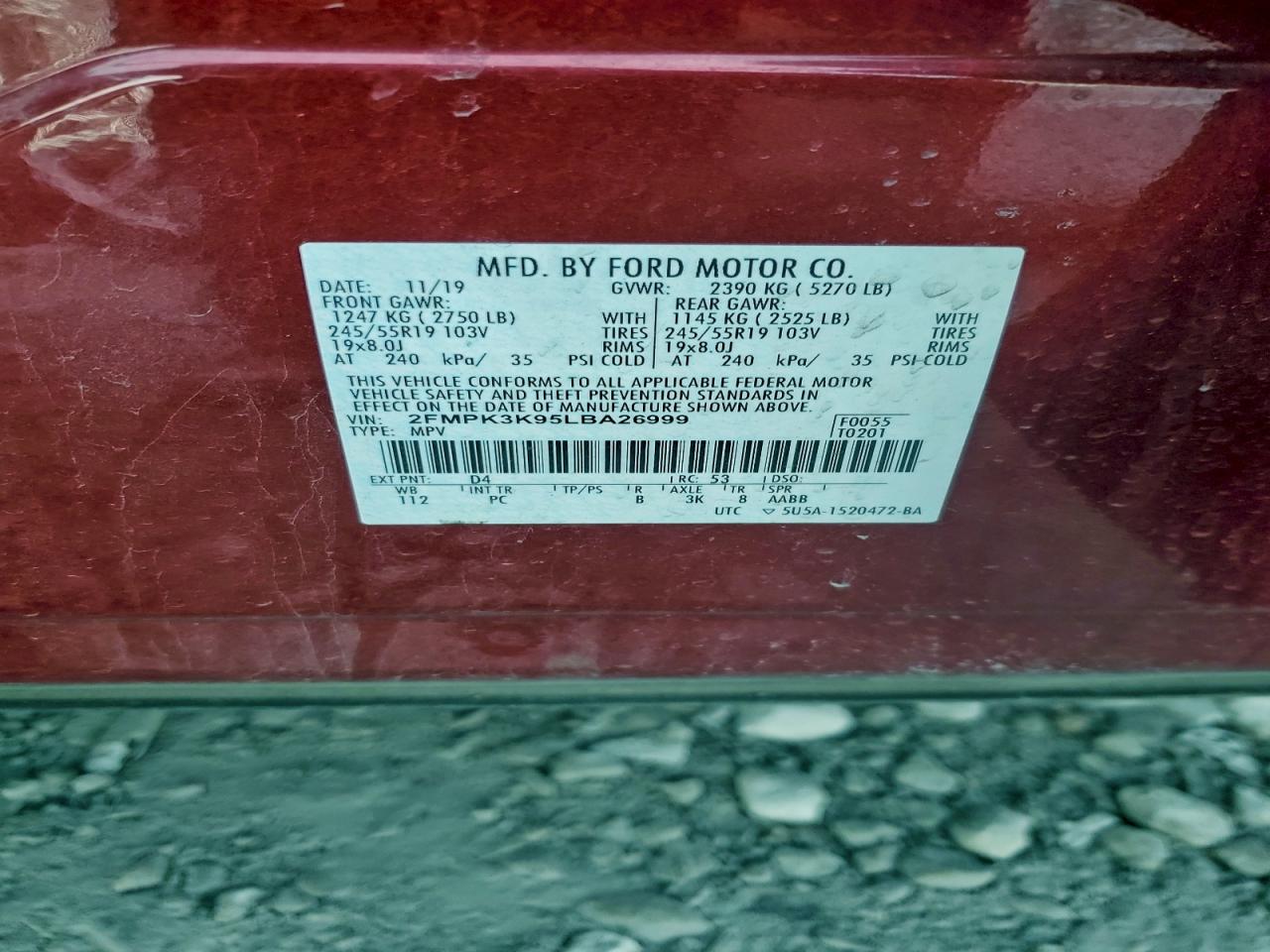 2020 FORD EDGE photo 12