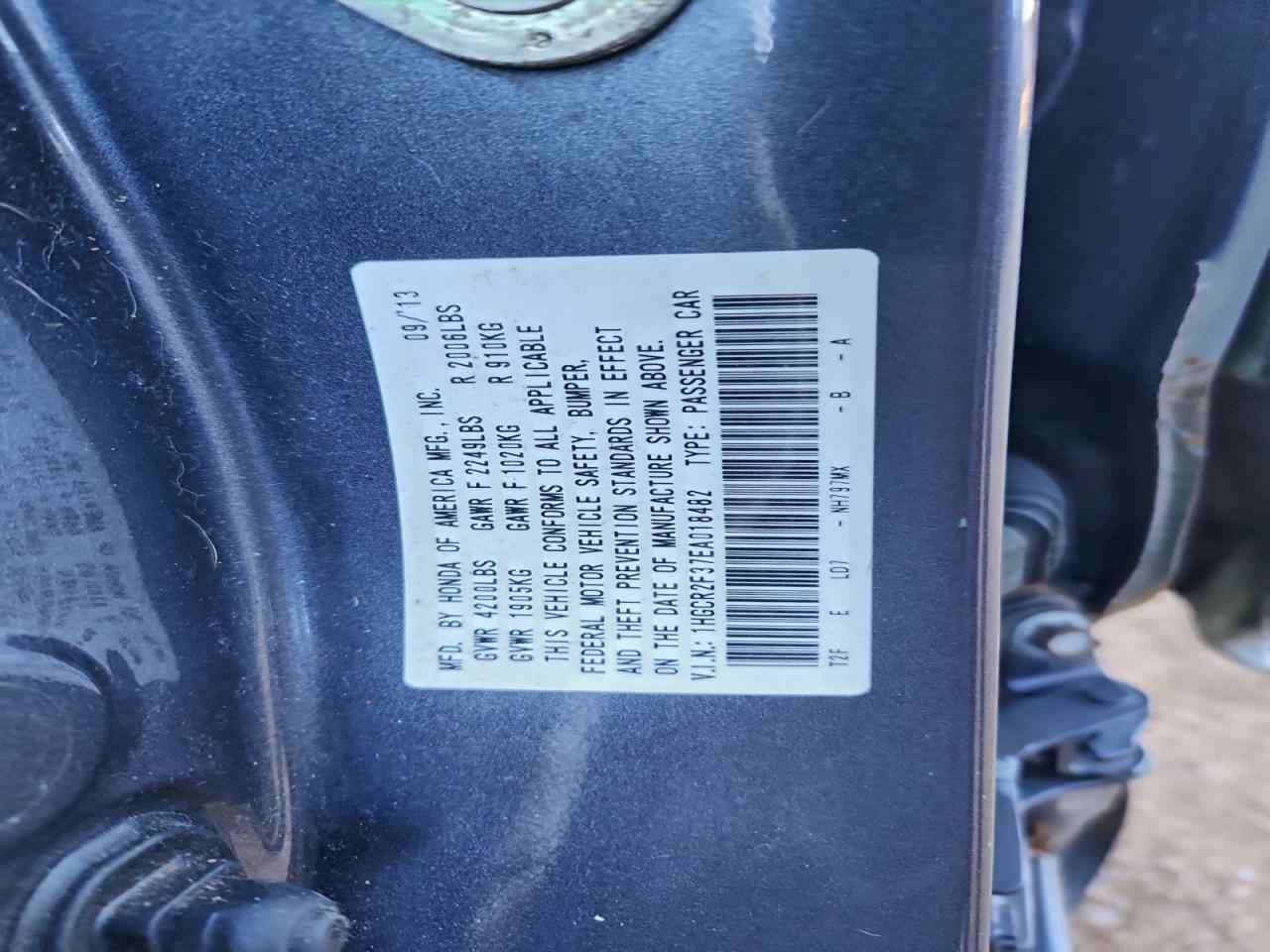 2014 HONDA ACCORD LX photo 23