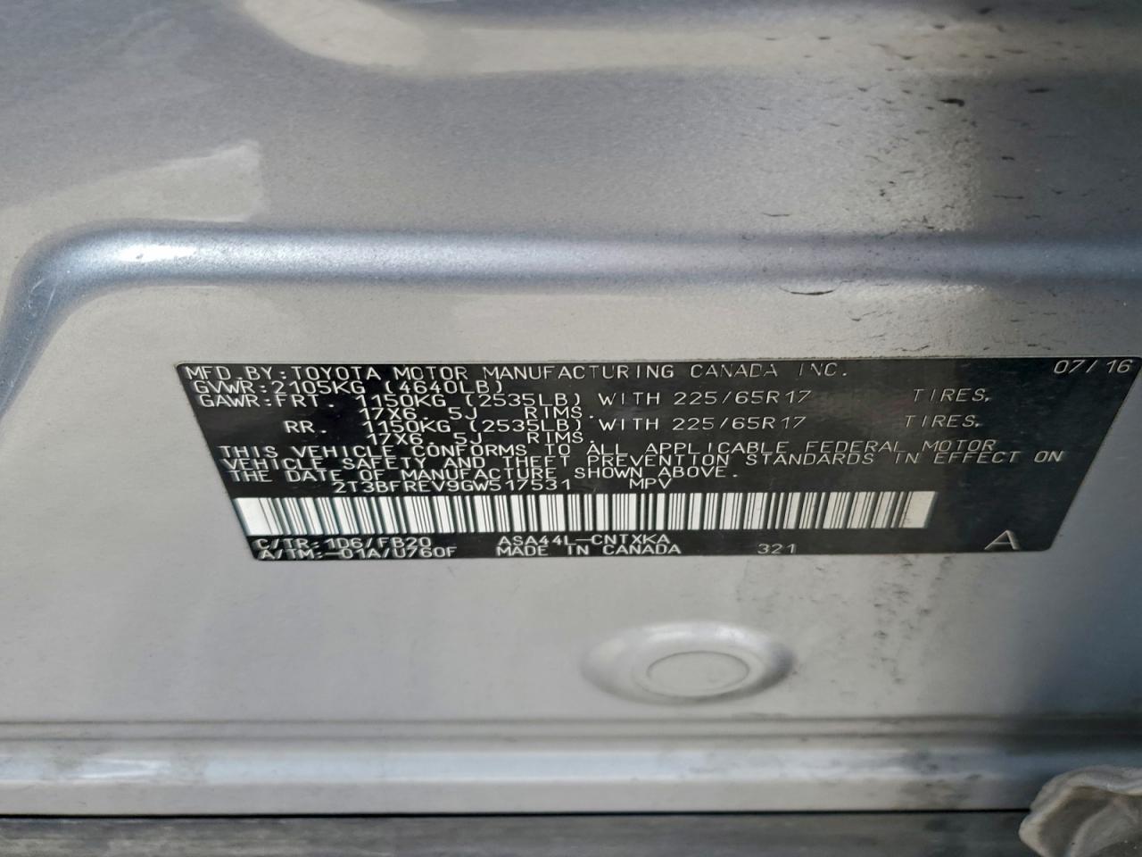 2016 TOYOTA RAV4 LE photo 14