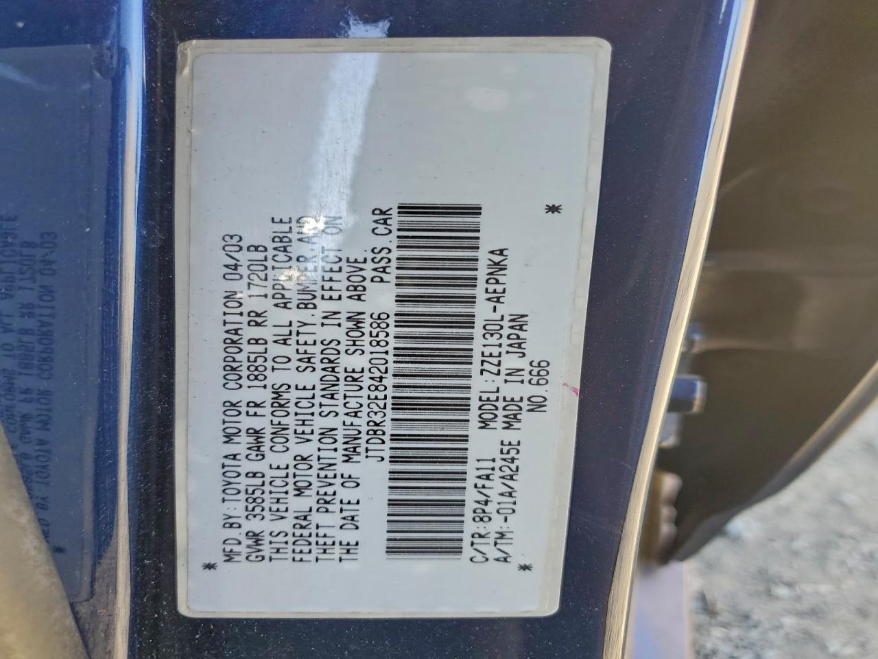 2004 TOYOTA COROLLA CE photo 12