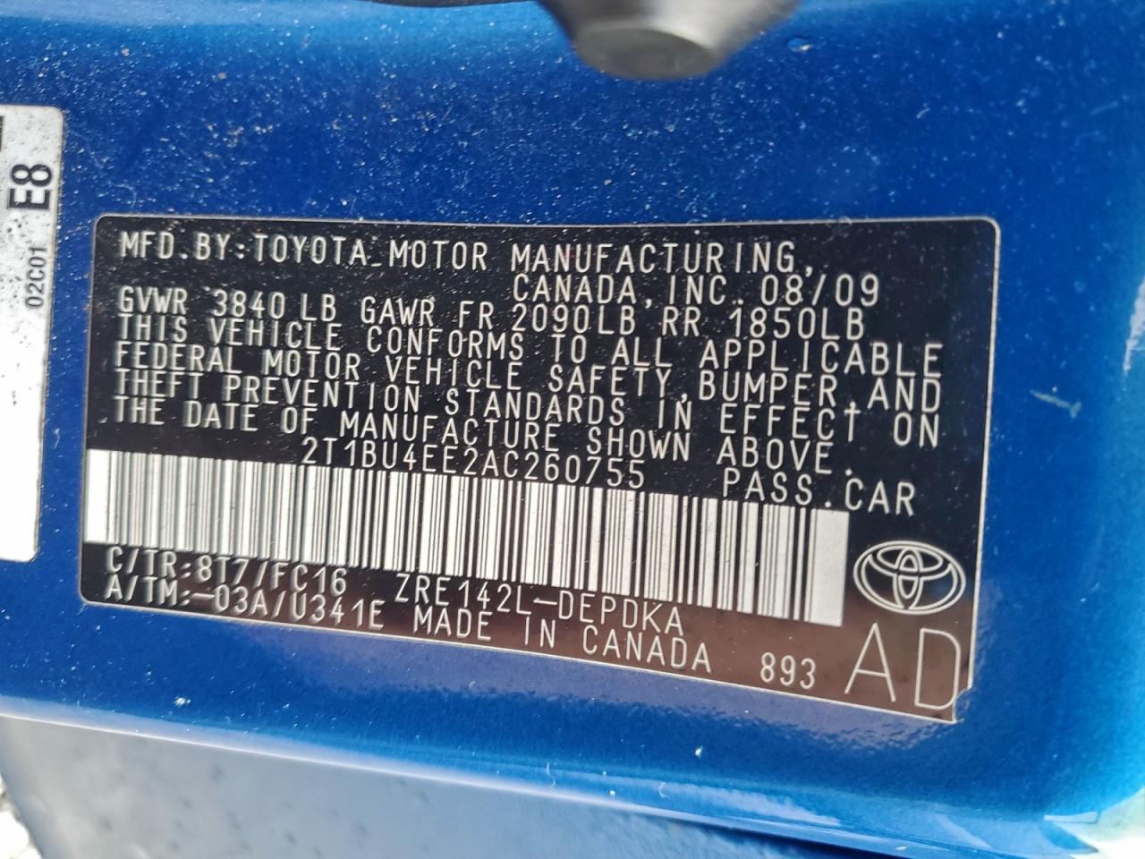 2010 TOYOTA COROLLA BASE photo 34