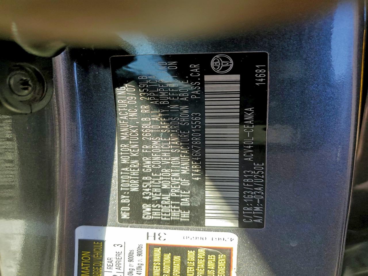 2008 TOYOTA CAMRY LE photo 34