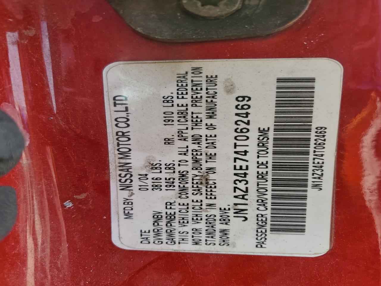 2004 NISSAN 350Z COUPE photo 34