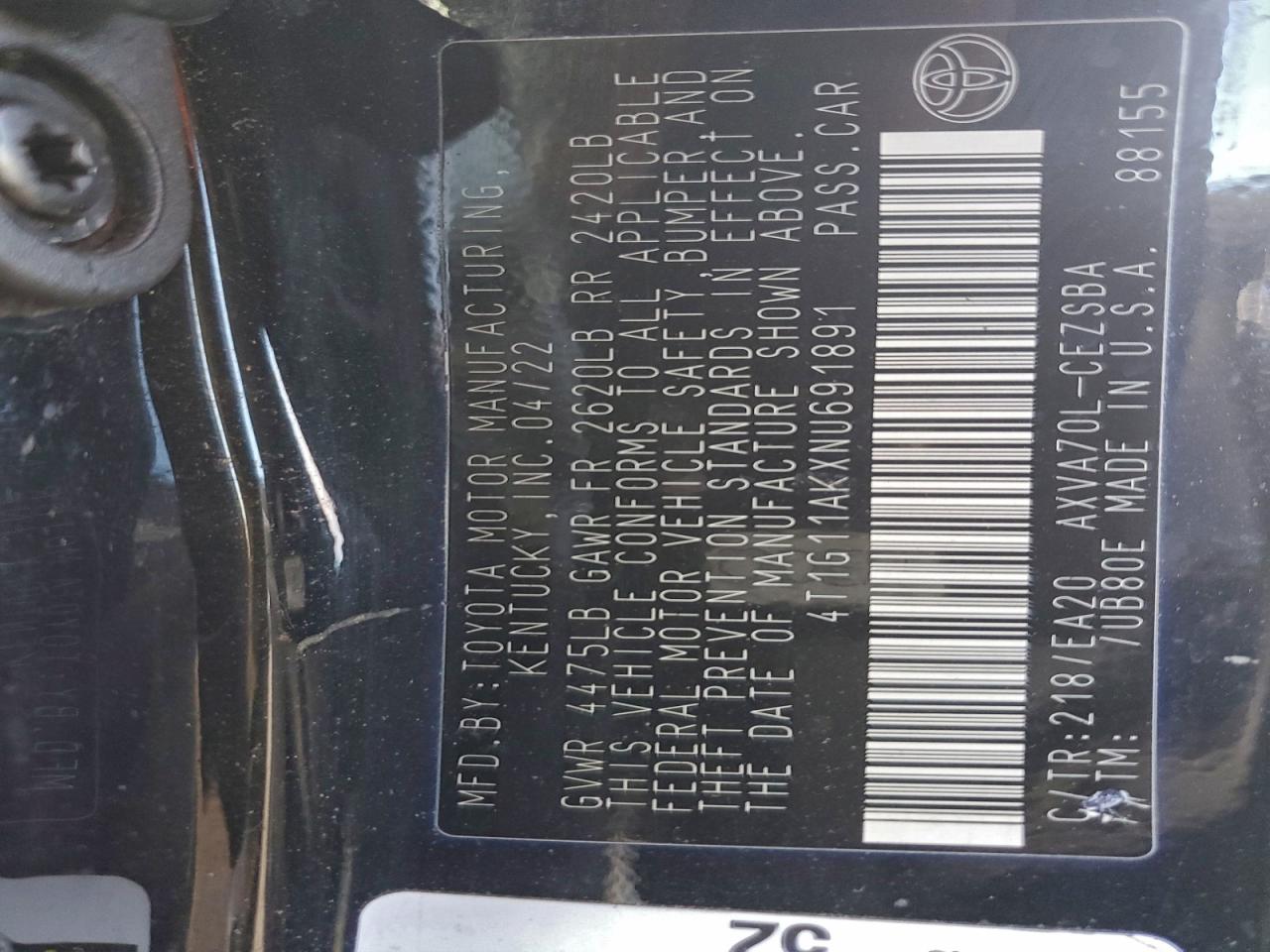 2022 TOYOTA CAMRY SE photo 23