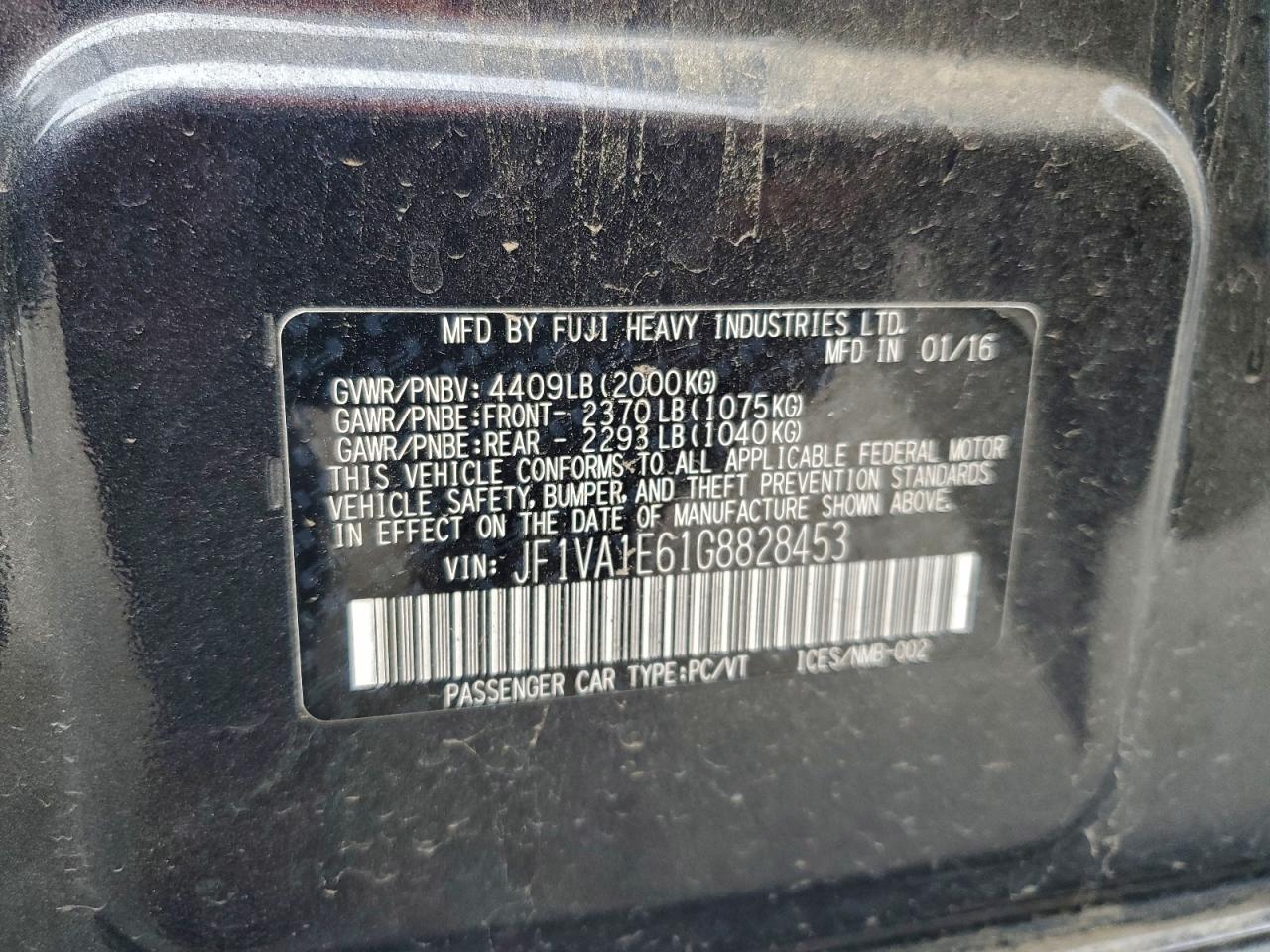 2016 SUBARU WRX PREMIUM photo 12