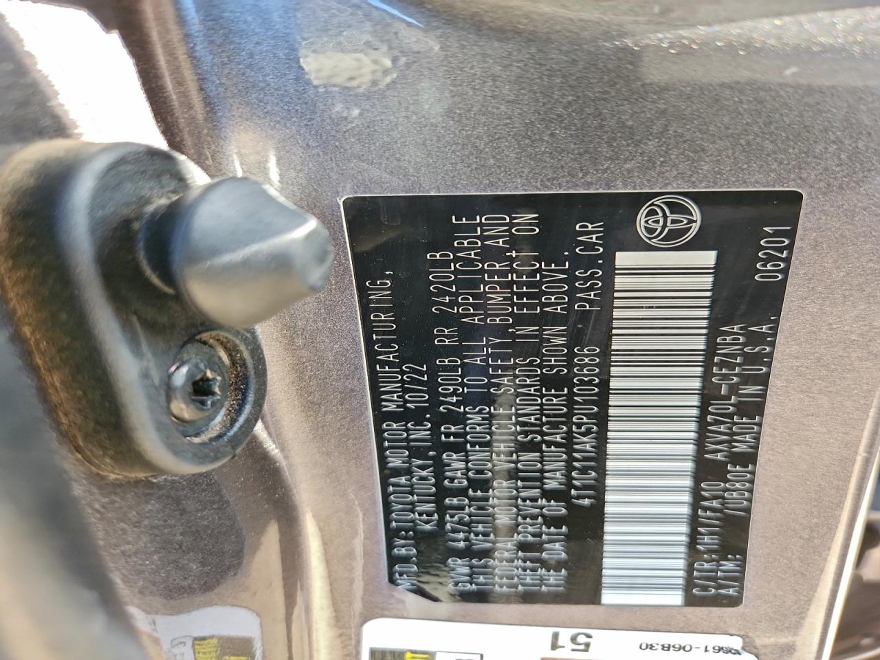 2023 TOYOTA CAMRY LE photo 23