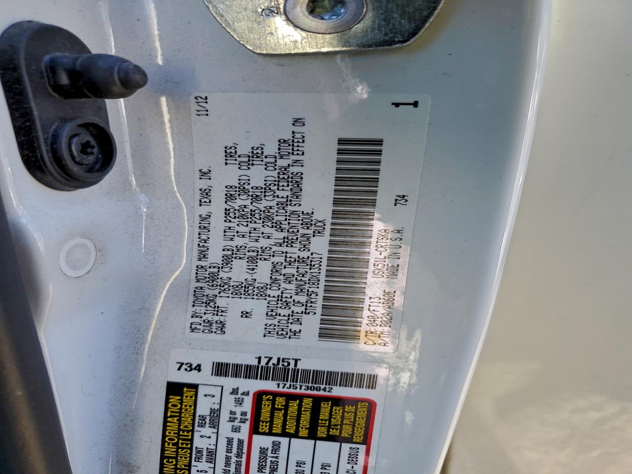 2013 TOYOTA TUNDRA GRADE photo 12