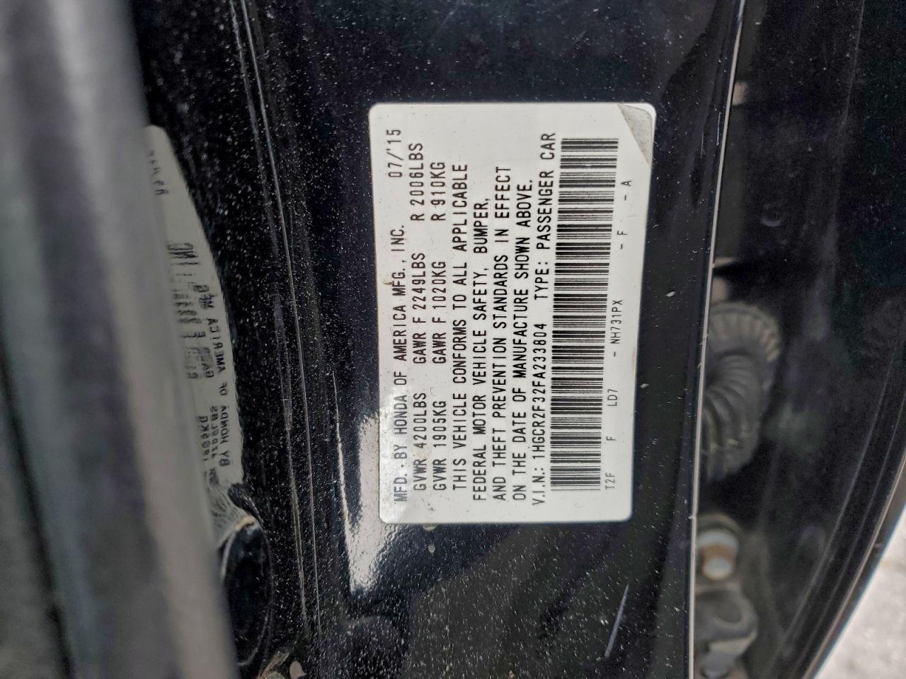 2015 HONDA ACCORD LX photo 25