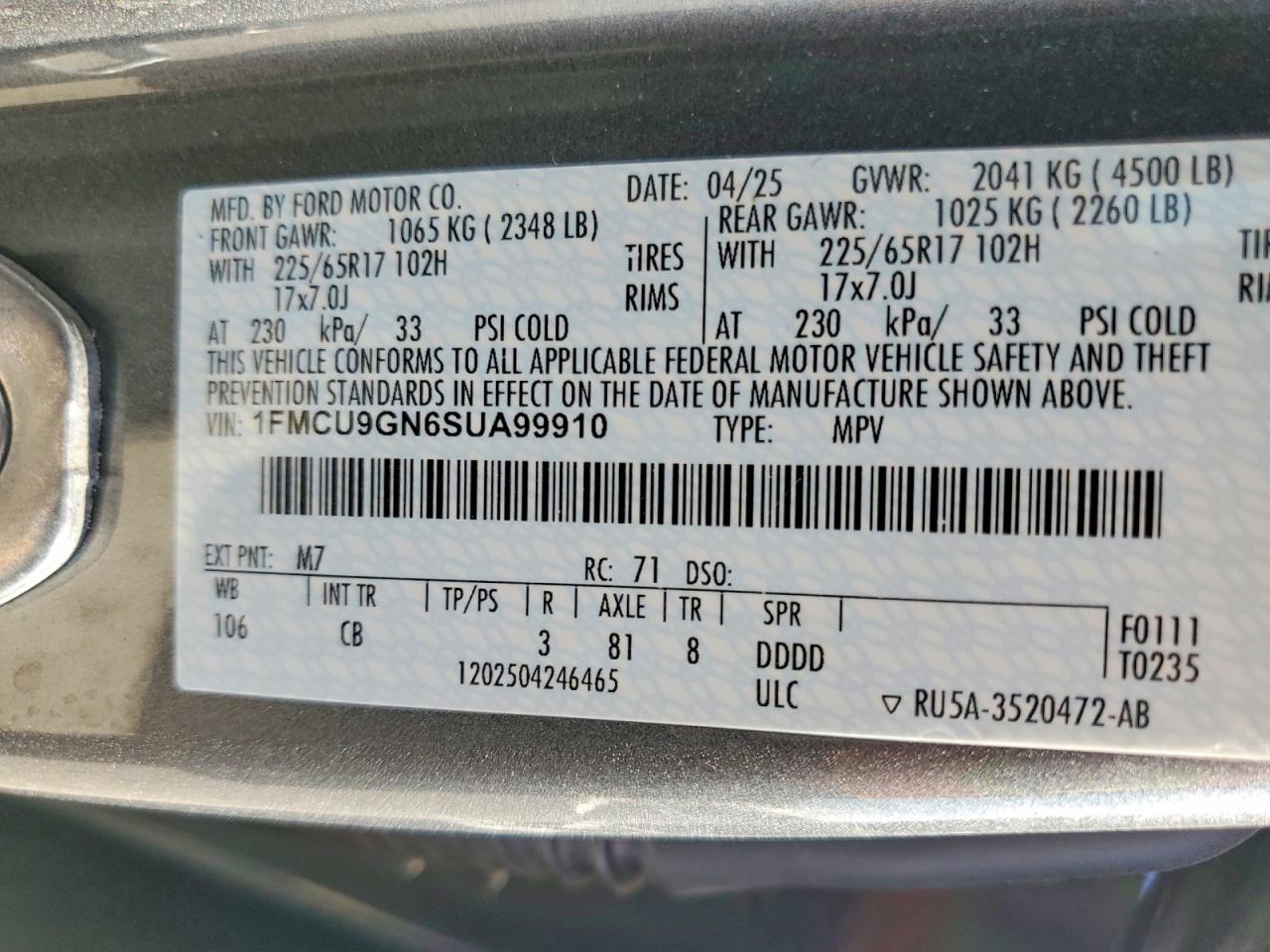 2025 FORD ESCAPE ACTIVE photo 25