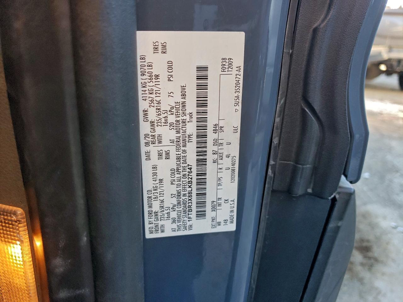 2020 FORD TRANSIT 250 DELIVERY VAN photo 12