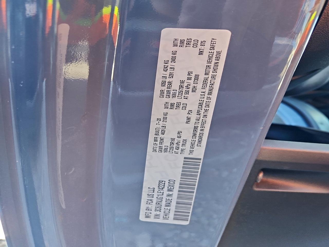 2020 RAM PROMASTER 3500 3500 HIGH photo 13