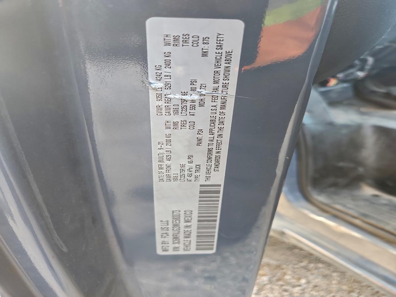 2021 RAM PROMASTER 3500 DELIVERY VAN photo 13