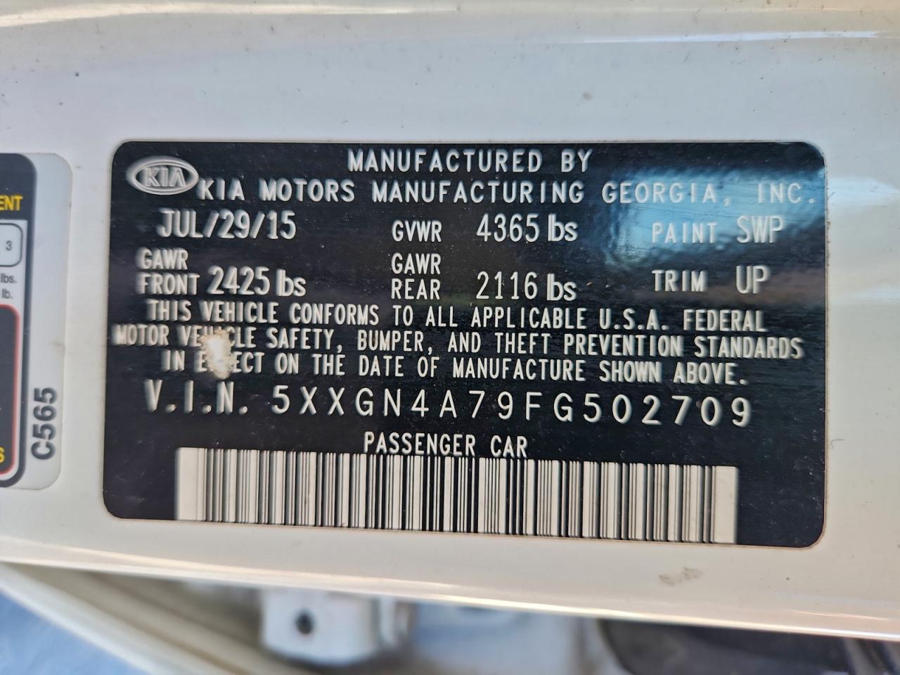 2015 KIA OPTIMA EX photo 12