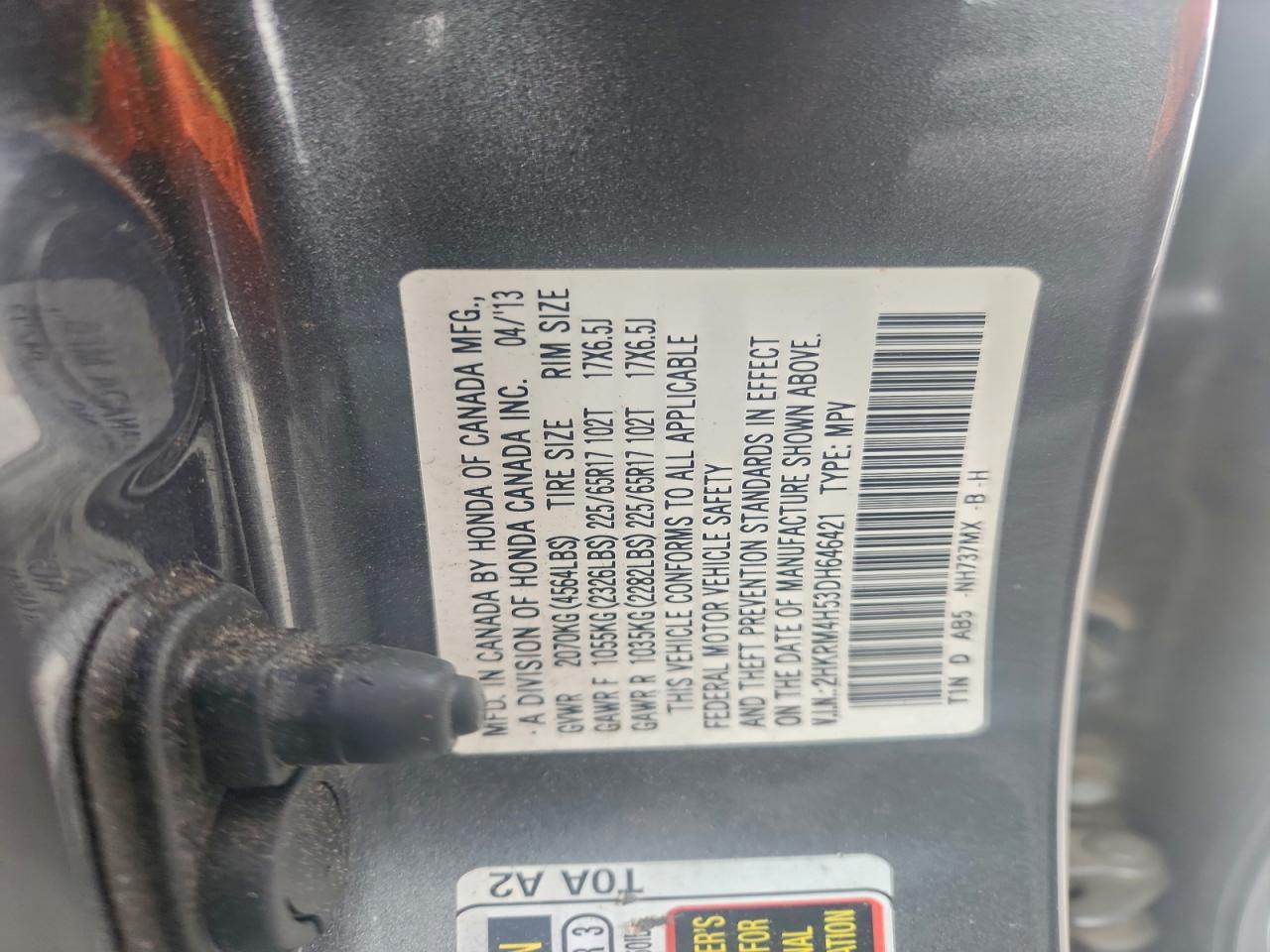 2013 HONDA CR-V EX photo 13