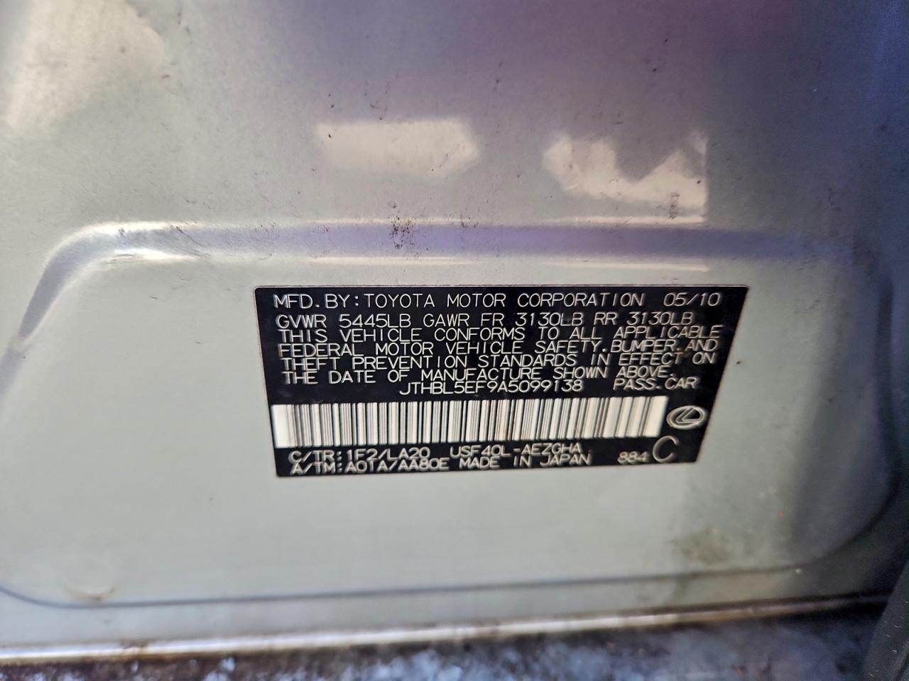 2010 LEXUS LS 460 photo 12