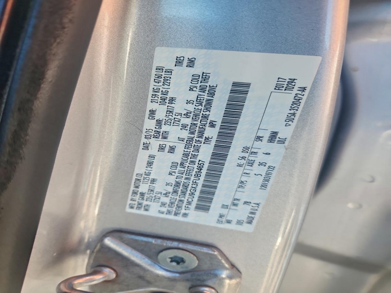 2015 FORD ESCAPE SE photo 12