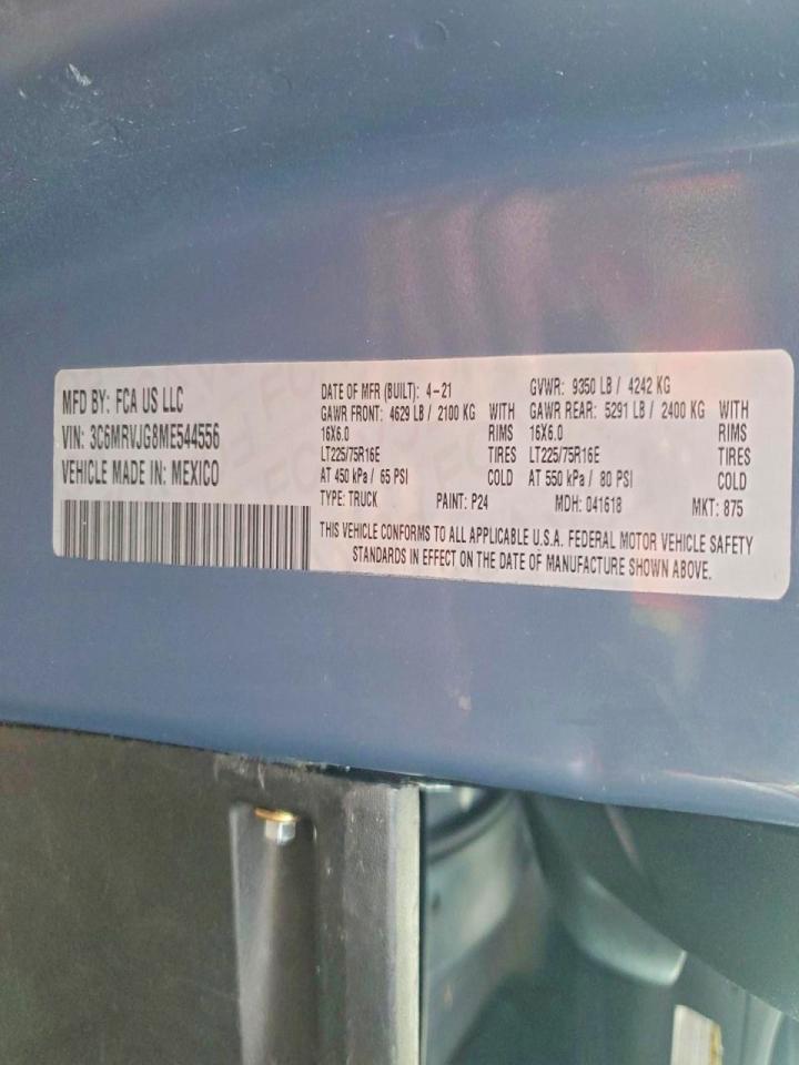 2021 RAM PROMASTER 3500 DELIVERY VAN photo 12