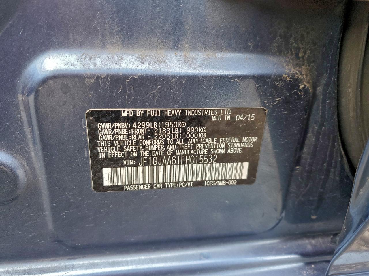 2015 SUBARU IMPREZA photo 13