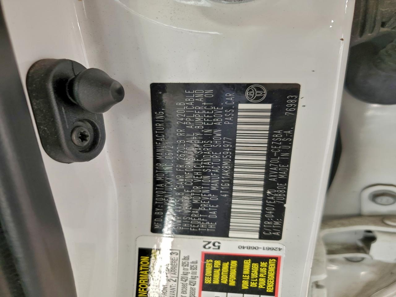 2021 TOYOTA CAMRY SE photo 12