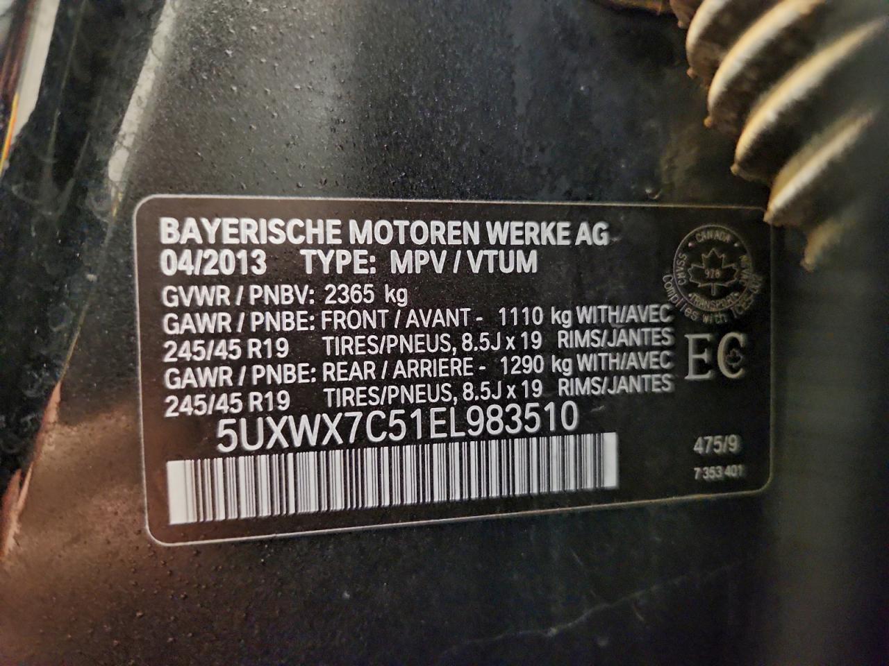 2014 BMW X3 XDRIVE35I photo 13