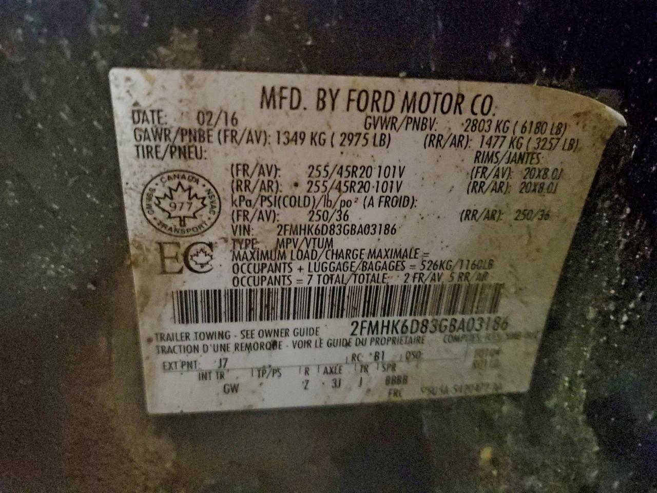 2016 FORD FLEX LIMITED photo 14
