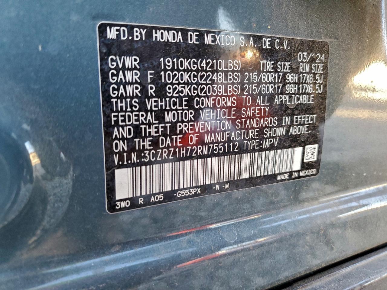 2024 HONDA HR-V EXL photo 14