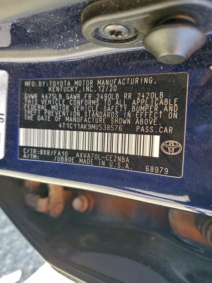 2021 TOYOTA CAMRY LE photo 12