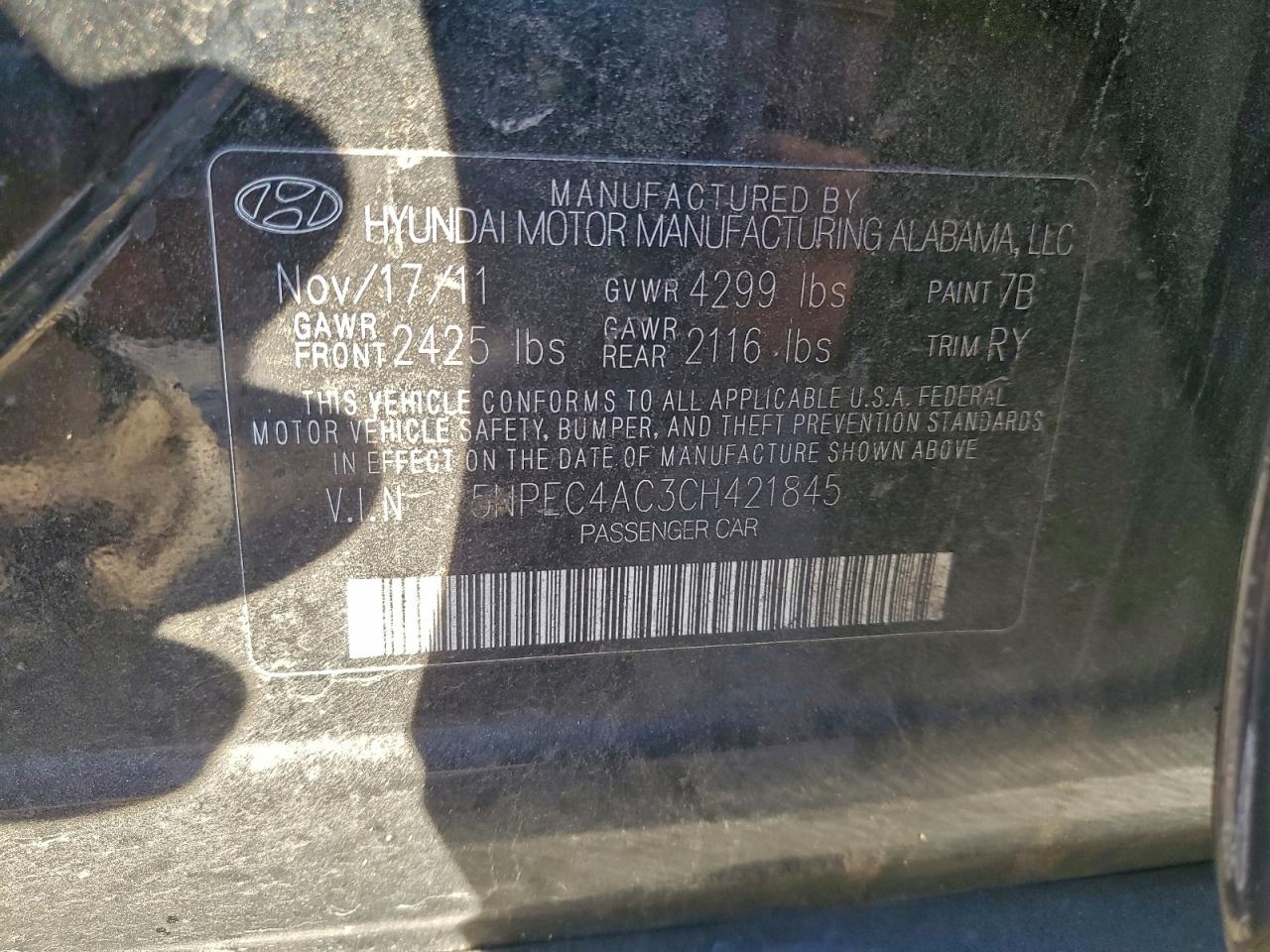 2012 HYUNDAI SONATA SE photo 12