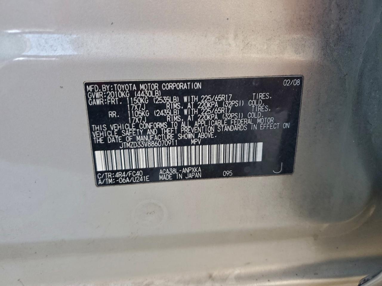 2008 TOYOTA RAV4 photo 12