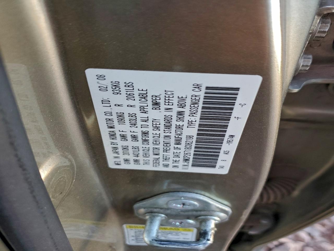 2008 HONDA ACCORD EX photo 12