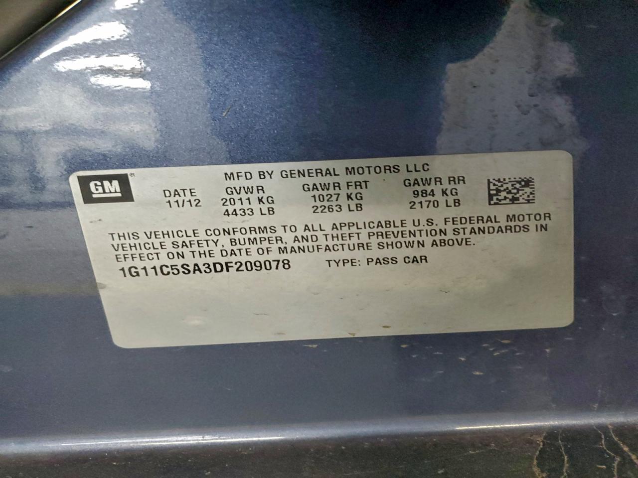 2013 CHEVROLET MALIBU 1LT photo 12