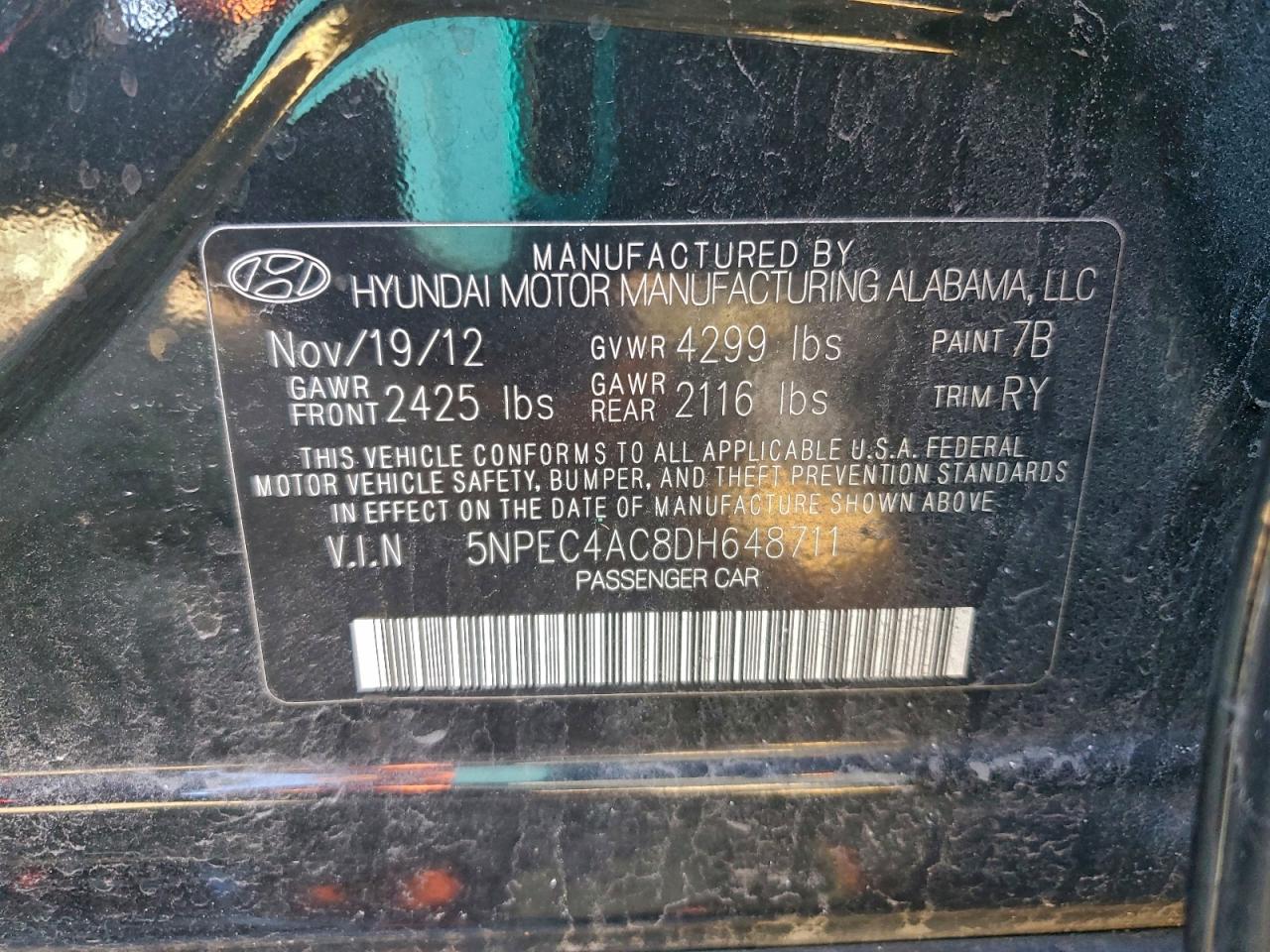 2013 HYUNDAI SONATA SE photo 12
